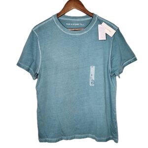 Sun + Stone Vintage Short Sleeve Tee in Teal Size M New With Tags